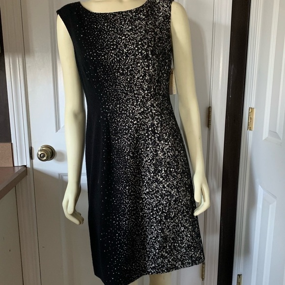 𝅺NEW with tags Lafayette 148 New York Savannah Dress Black & Cream 4 - Picture 1 of 13